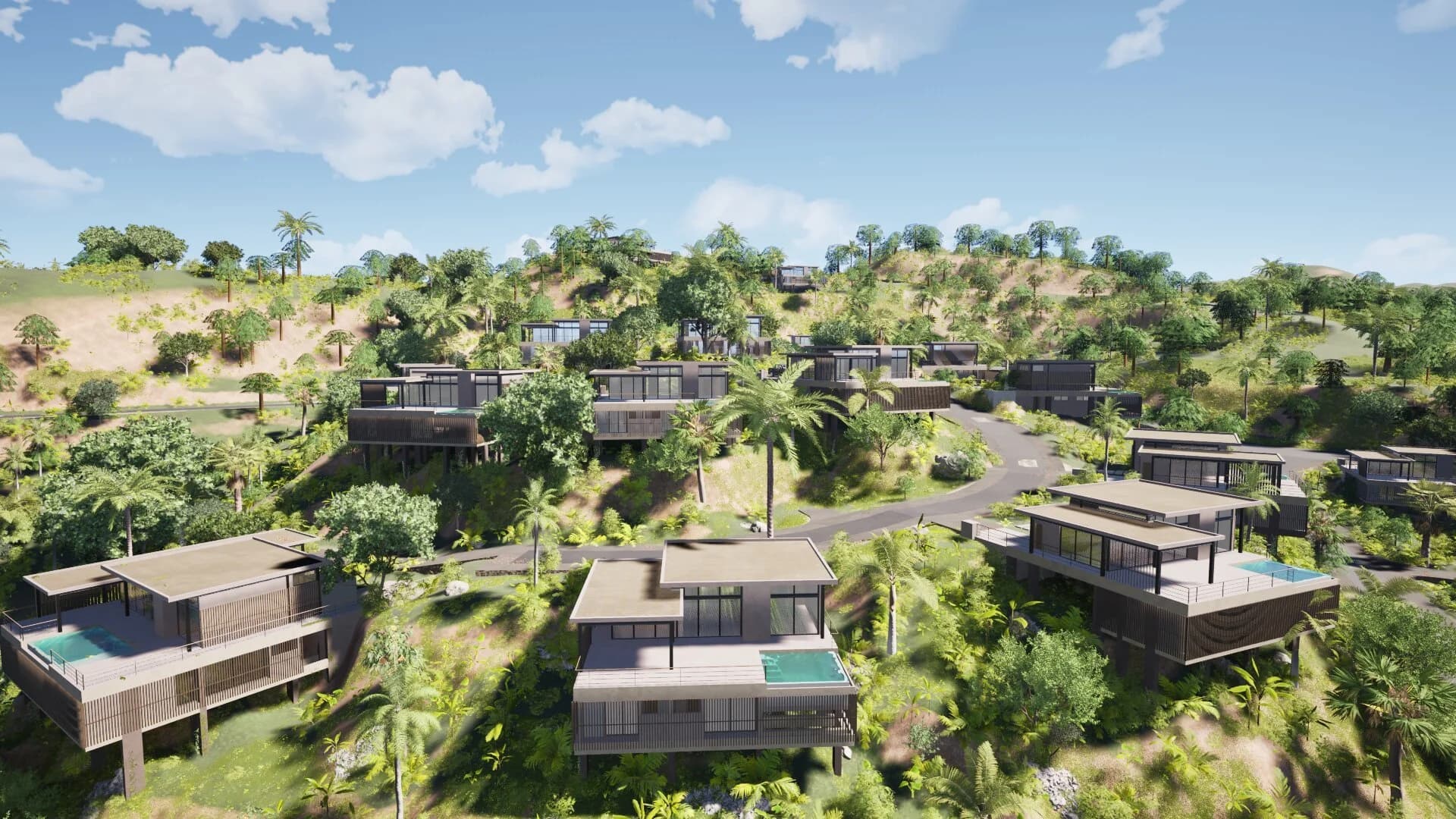 Aerial view of Sienna Terrenas oceanfront lots and Caribbean coastline